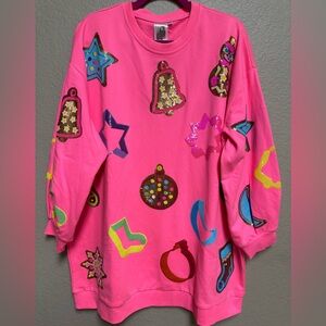 Queen of Sparkles (QOS) LARGE - Cookie Cutter Sweatshirt Dress - NWOT